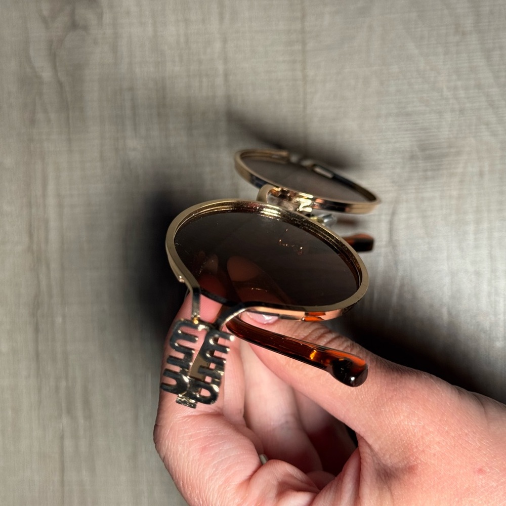 Miu Miu Gold Frame Brown Lens Round Sunglasses - Picture 6 of 8